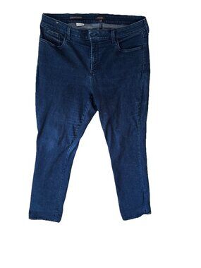 NYDJ Marilyn Straight Leg Jeans Dark Wash Blue Denim Size 16W Mid Rise 34 Inseam